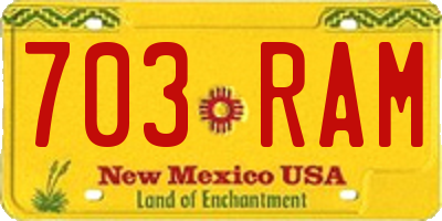 NM license plate 703RAM