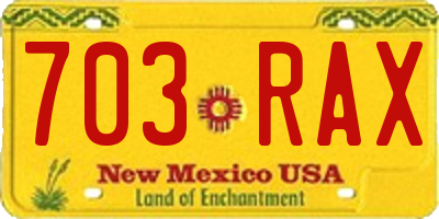 NM license plate 703RAX