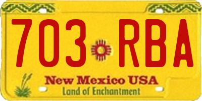 NM license plate 703RBA