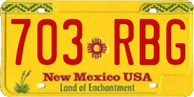 NM license plate 703RBG