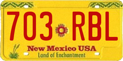 NM license plate 703RBL