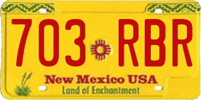 NM license plate 703RBR