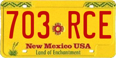 NM license plate 703RCE