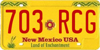 NM license plate 703RCG