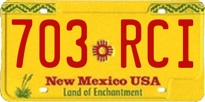 NM license plate 703RCI