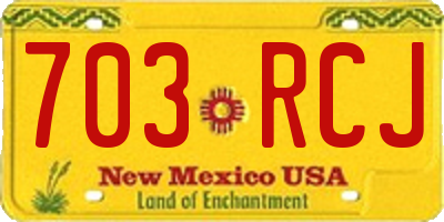 NM license plate 703RCJ