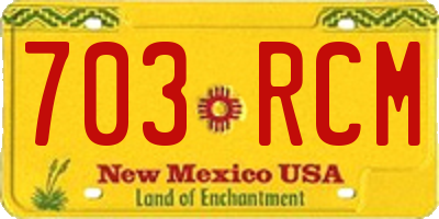 NM license plate 703RCM