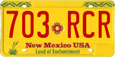 NM license plate 703RCR