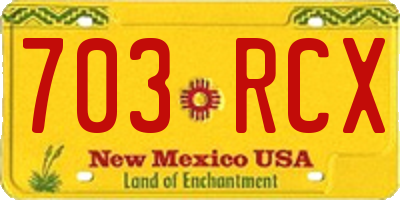 NM license plate 703RCX