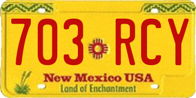 NM license plate 703RCY