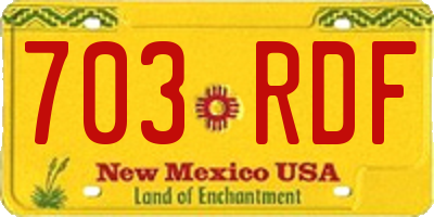 NM license plate 703RDF