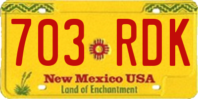 NM license plate 703RDK