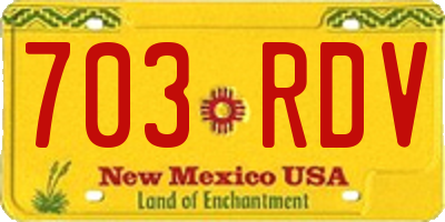 NM license plate 703RDV