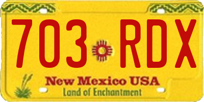 NM license plate 703RDX