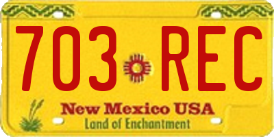NM license plate 703REC