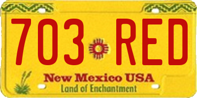 NM license plate 703RED
