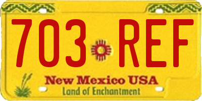 NM license plate 703REF