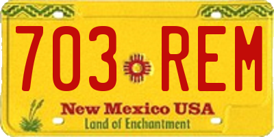 NM license plate 703REM