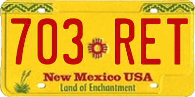 NM license plate 703RET