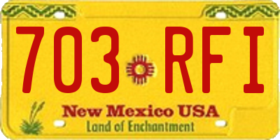NM license plate 703RFI