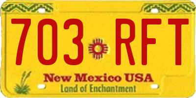 NM license plate 703RFT