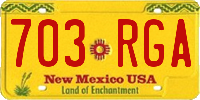 NM license plate 703RGA