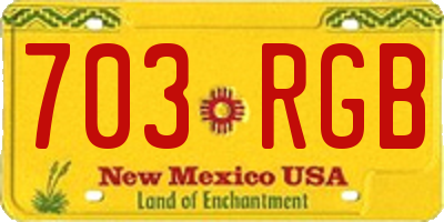 NM license plate 703RGB