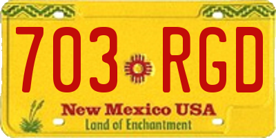 NM license plate 703RGD