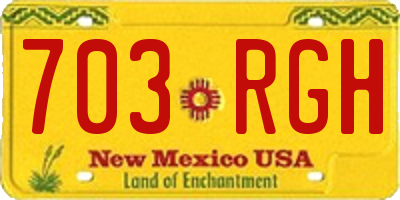 NM license plate 703RGH