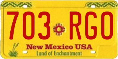 NM license plate 703RGO