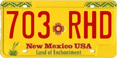 NM license plate 703RHD