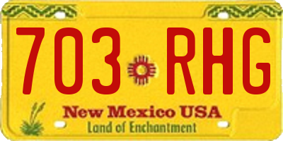 NM license plate 703RHG