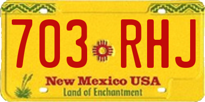 NM license plate 703RHJ