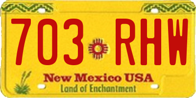 NM license plate 703RHW