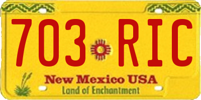 NM license plate 703RIC