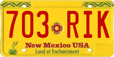 NM license plate 703RIK