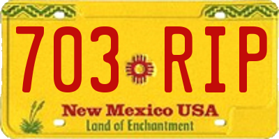 NM license plate 703RIP
