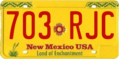 NM license plate 703RJC