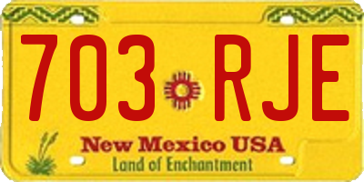 NM license plate 703RJE