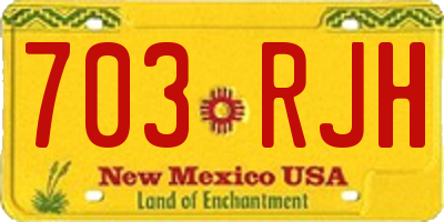 NM license plate 703RJH