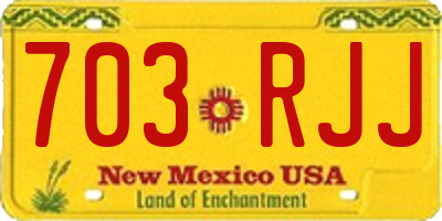NM license plate 703RJJ