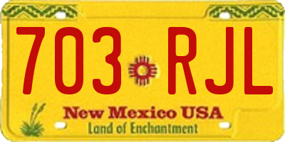 NM license plate 703RJL