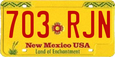 NM license plate 703RJN