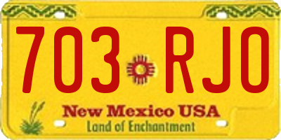 NM license plate 703RJO