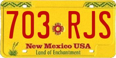 NM license plate 703RJS