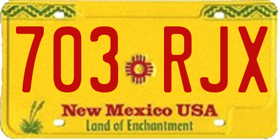 NM license plate 703RJX