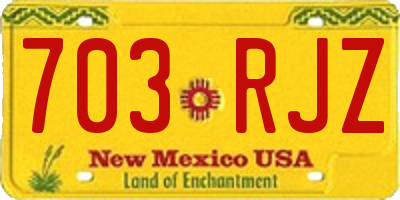 NM license plate 703RJZ