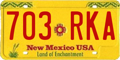 NM license plate 703RKA