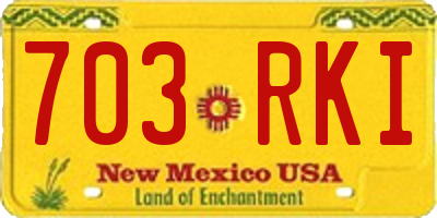 NM license plate 703RKI