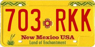 NM license plate 703RKK